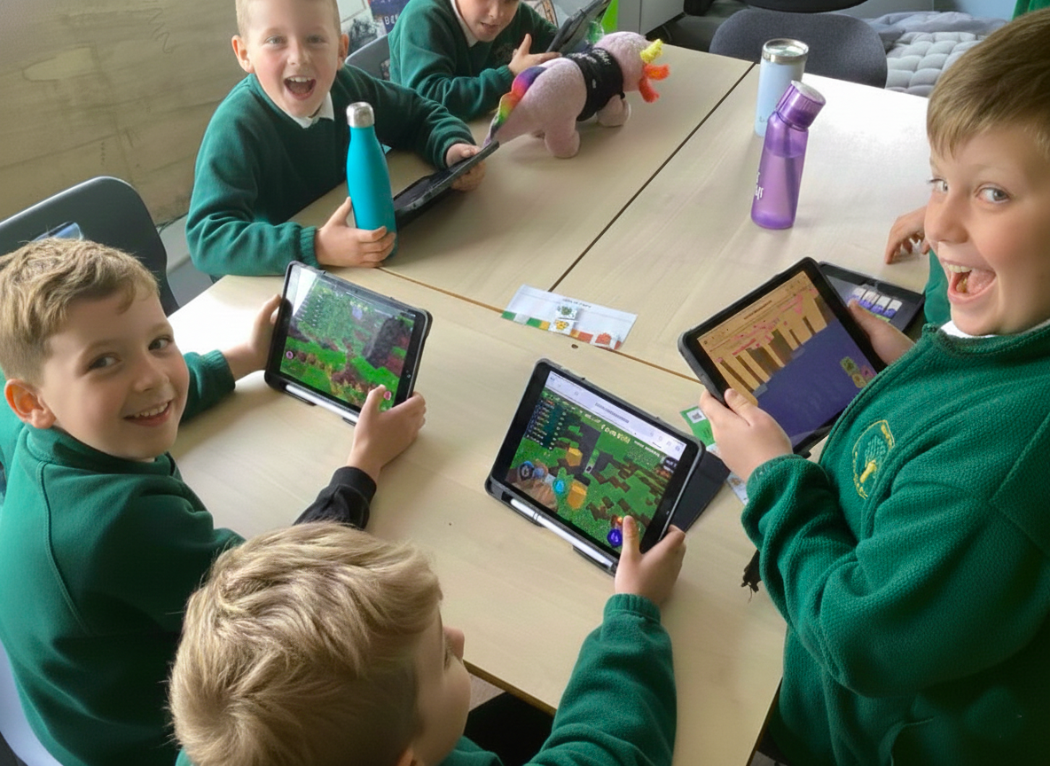 Students at The Stour Academy Trust playing Blockerzz